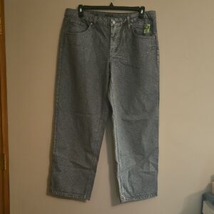 New Wild Fable Women's‎ Size 14 Sparkle Glitter Gray Silver Evening Party Jeans